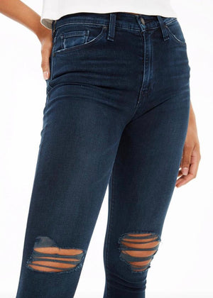 Hudson Jeans Barbara High-Rise Skinny Ankle Jeans - Destroyed Sout - Size 25