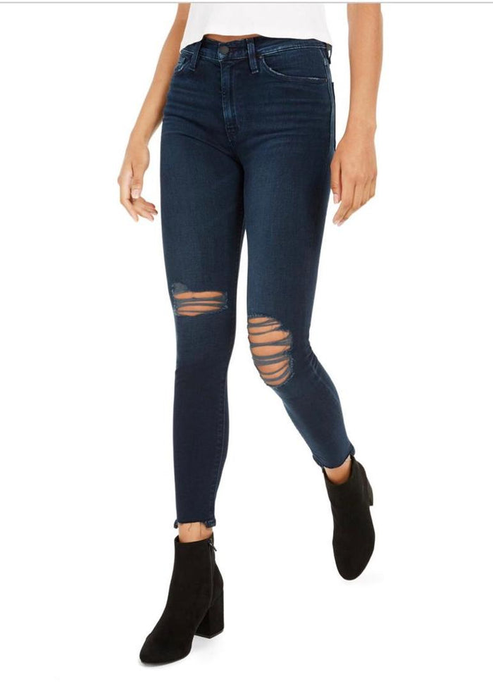 Hudson Jeans Barbara High-Rise Skinny Ankle Jeans - Destroyed Sout - Size 25