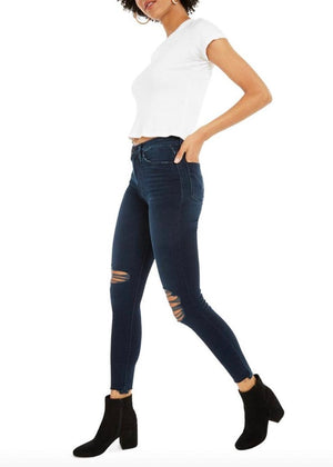 Hudson Jeans Barbara High-Rise Skinny Ankle Jeans - Destroyed Sout - Size 25