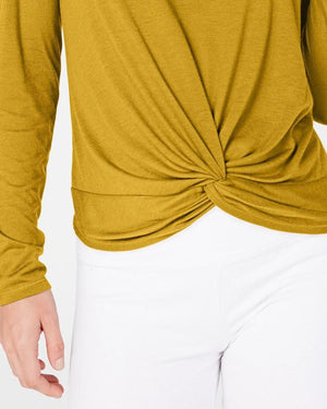 Calvin Klein Performance Twist-Front Long-Sleeve Top