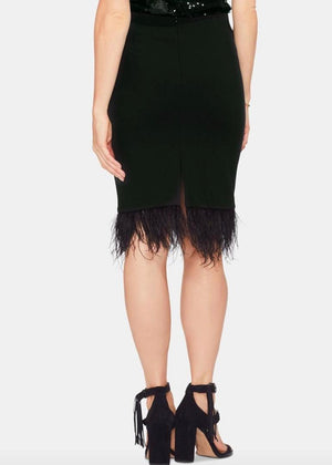 Vince Camuto Feather-Trim Pencil Skirt