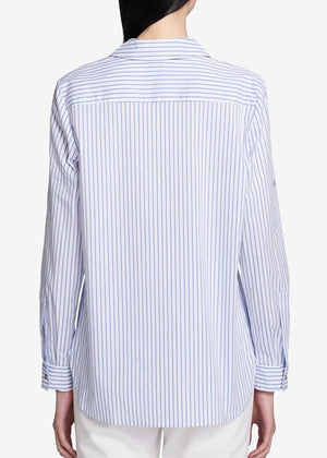 Calvin Klein Womens Striped Lace-up Pullover Top