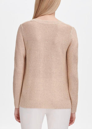 Calvin Klein V-Neck Gold-Tone Fleck Sweater
