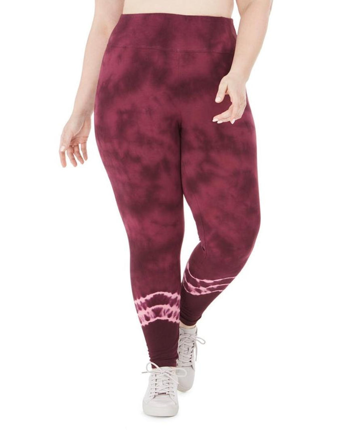 IDEOLOGY Womens Purple Tie Dye Active Wear Leggings Plus Size