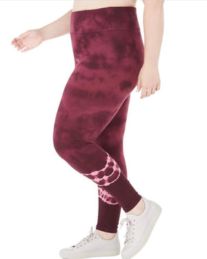 IDEOLOGY Womens Purple Tie Dye Active Wear Leggings Plus Size