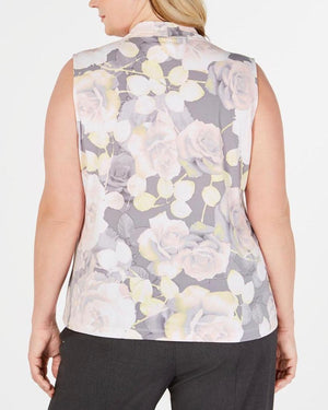 Calvin Klein Womens Plus Floral Print Surplice Cami