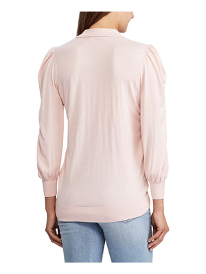 Ralph Lauren Womens Pink Solid Long Sleeve Collared Blouse Top Size Sp - All