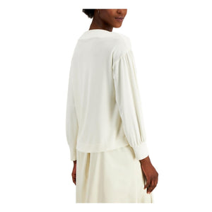 Alfani Womens Ivory Boat Neck Top Size Xl - All