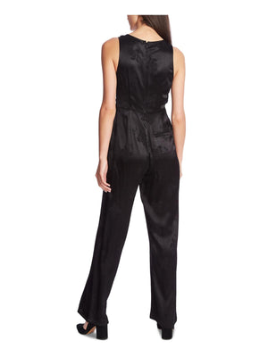 1. State Womens Black Sleeveless V Neck Straight Leg Evening Jumpsuit Size 12 - All