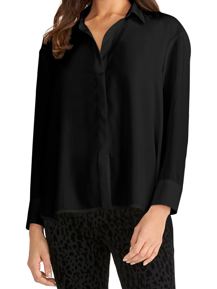 Rachel Rachel Roy Button-Front Shirt - Black