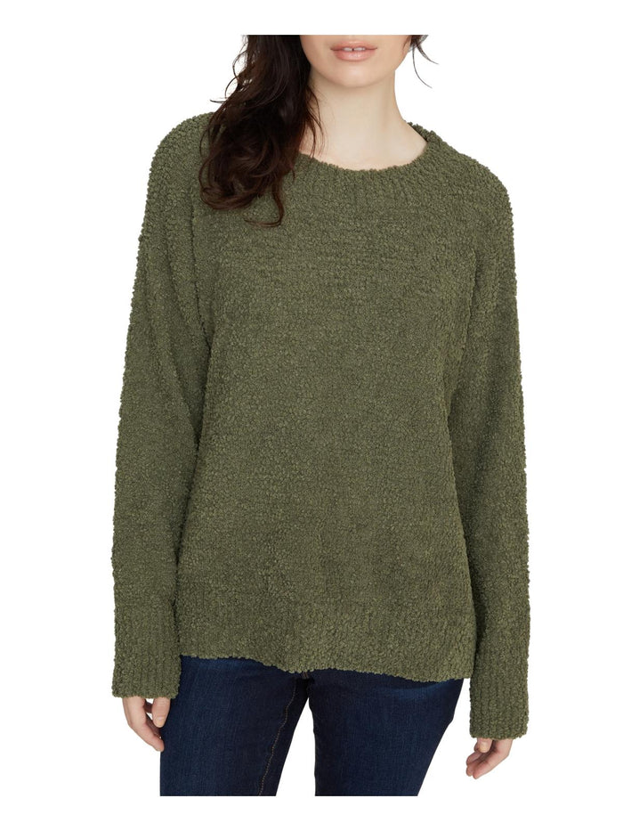 Sanctuary Womens Texured Teddy Crewneck Sweater