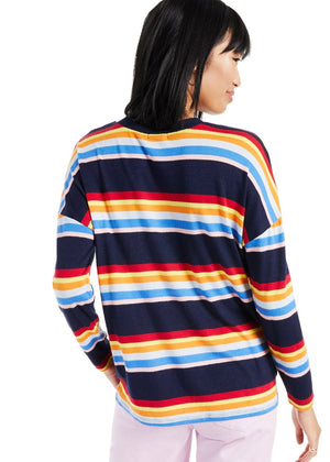 Style & Co. Women's Striped Large Knit Top Crew-Neck