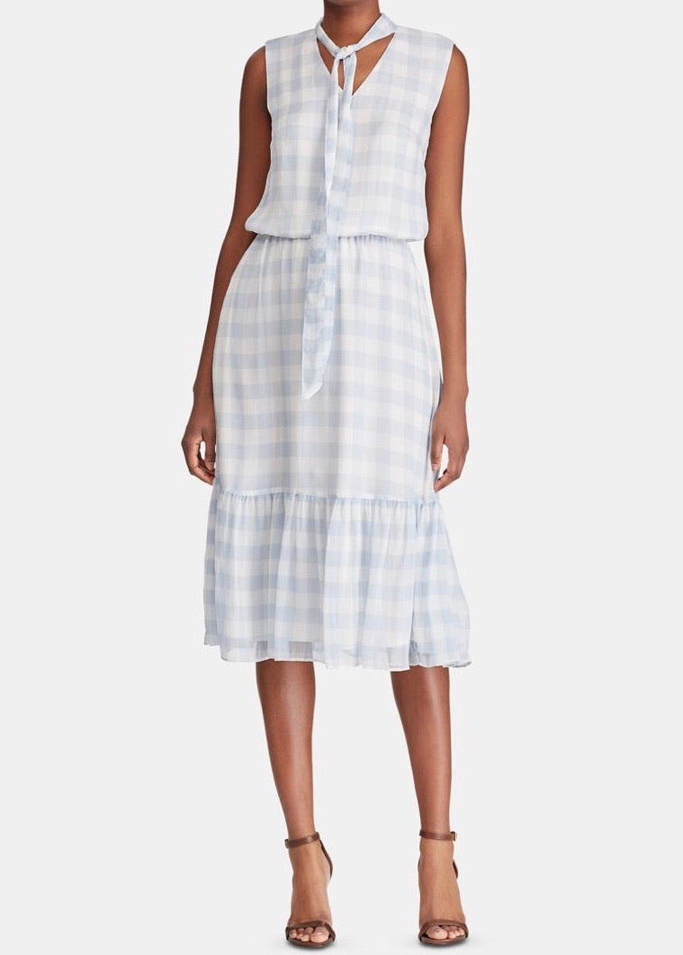 ralph lauren plaid midi dress Polo Ralph Lauren Plaid Woven Midi Dress - Multicoloured 1 - 50% Off