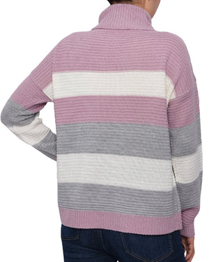 Derek Heart Juniors' Striped Cowl-Neck Sweater