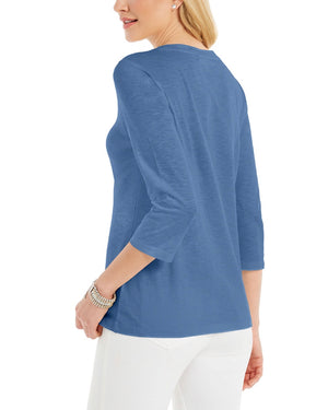 Style & Co 3/4-Sleeve Scoop-Neck Top, Created for Macy's - XS
