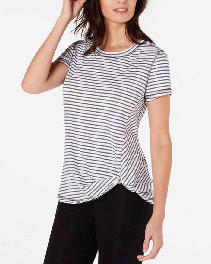 Ideology Striped Knot-Front Top