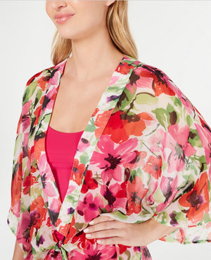 I.n.c. Painterly Floral-Print Kimono