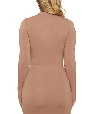 Naked Wardrobe the NW Crop Top in Coco, Size Medium