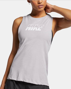 Nike Graphic Muscle Tank Womens Crew Neck Sleeveless Tank Top, Size X-large, Gray