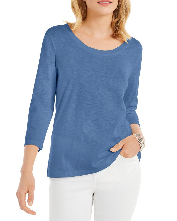 Style & Co 3/4-Sleeve Scoop-Neck Top, Created for Macy's - XS