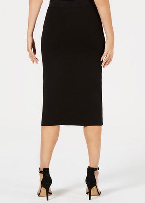 Anne Klein | Split Front MIDI Skirt | Black