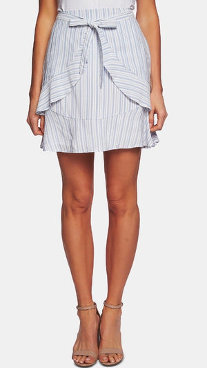 CeCe Womens Striped Tie Front Flounce Skirt - Size 10