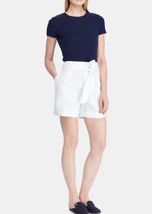 Lauren Ralph Lauren Womens Joziana Linen Belted High-Waist Shorts