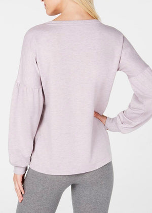 IDEOLOGY Womens Pink Heather Long Sleeve Jewel Neck Sweater