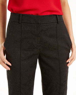 MICHAEL Michael Kors Black Women's Lace Jacquard Pintuck Pants