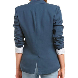 State Womens Notch Collar Career One-Button Blazer