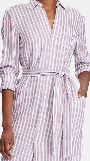 Lauren Ralph Lauren Womens Jameika Striped Long Sleeves Casual Dress