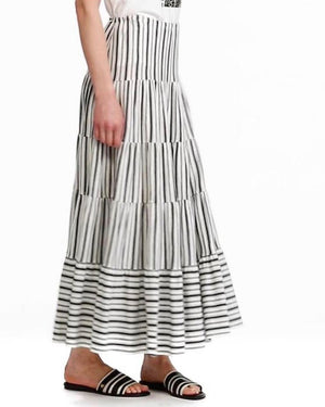 Lauren Ralph Lauren Womens Cotton Striped Maxi Skirt