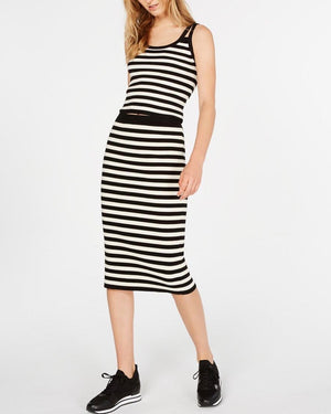 Michael Michael Kors Strappy Striped Tank Top - Black