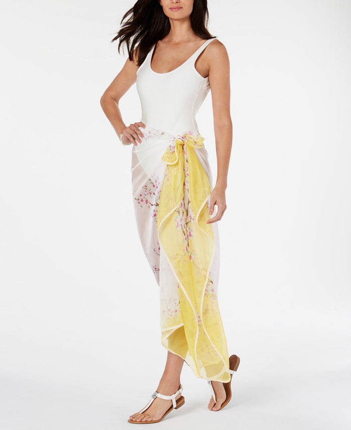 Cejon Cherry Blossom Oversized Wrap - Light Yellow