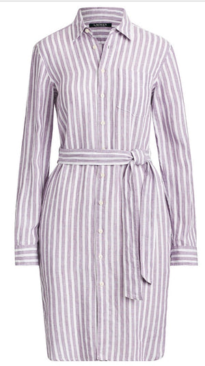 Lauren Ralph Lauren Womens Jameika Striped Long Sleeves Casual Dress