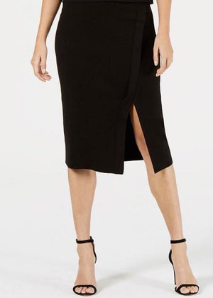 Anne Klein | Split Front MIDI Skirt | Black