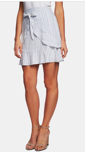 CeCe Womens Striped Tie Front Flounce Skirt - Size 10