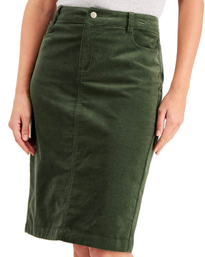 Charter Club Corduroy Tummy-Control Skirt - Size: 8