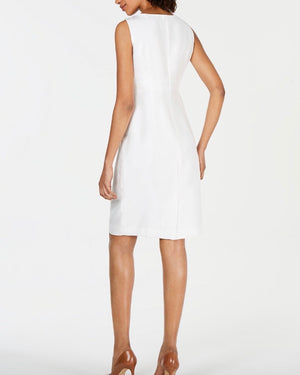 Kasper Embellished Sheath Dress - White 12