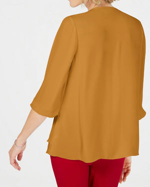 Jm Collection Jeweled Tiered-Hem Blouse - XLarge