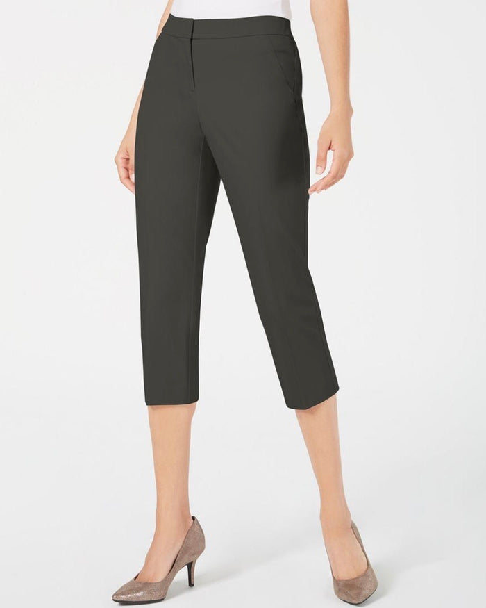 Alfani Straight-Leg Capri Pants - Urban Olive