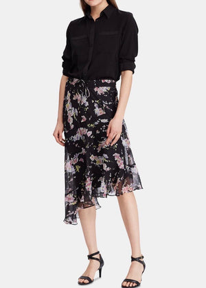 Lauren Ralph Lauren Womens Tierney Floral Asymmetrical Maxi Skirt