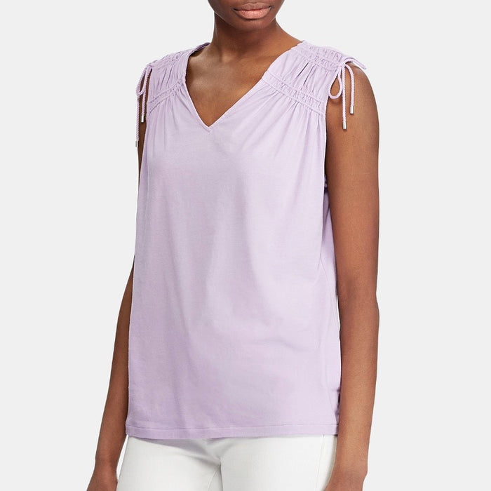 RALPH LAUREN Womens Purple Sleeveless V Neck Tank Top