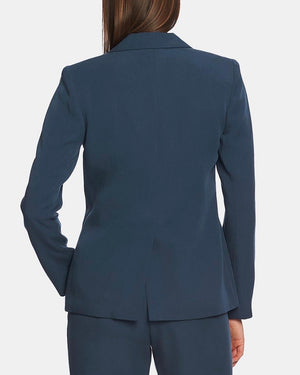 State Womens Notch Collar Career One-Button Blazer