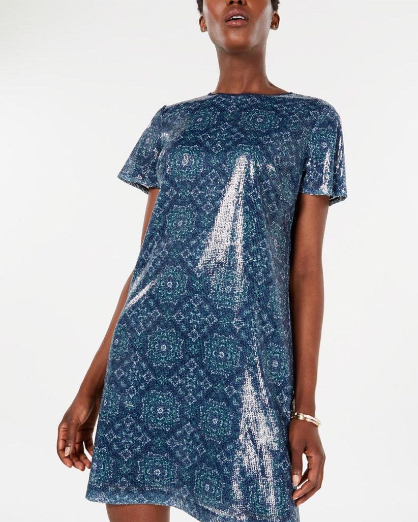 michael kors blue sequin dress Michael Kors Sequin Corded Floral Lace Gown In Midnight - 55% Off
