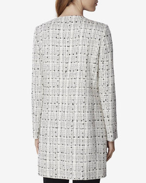 Tahari Asl Boucle Fringe-Trim Topper Jacket