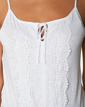 Ultra Flirt Juniors' Lace-Trim Smocked-Bottom Tank Top