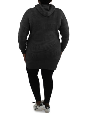 Full Circle Trends Trendy Plus Size Hooded Dress - Size 1X