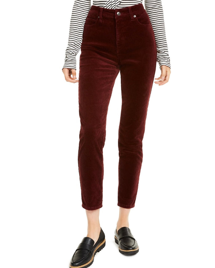 High-Rise Blush Skinny Corduroy Pants