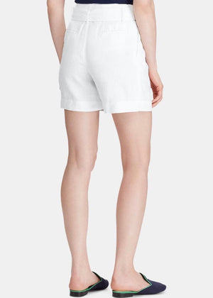 Lauren Ralph Lauren Womens Joziana Linen Belted High-Waist Shorts